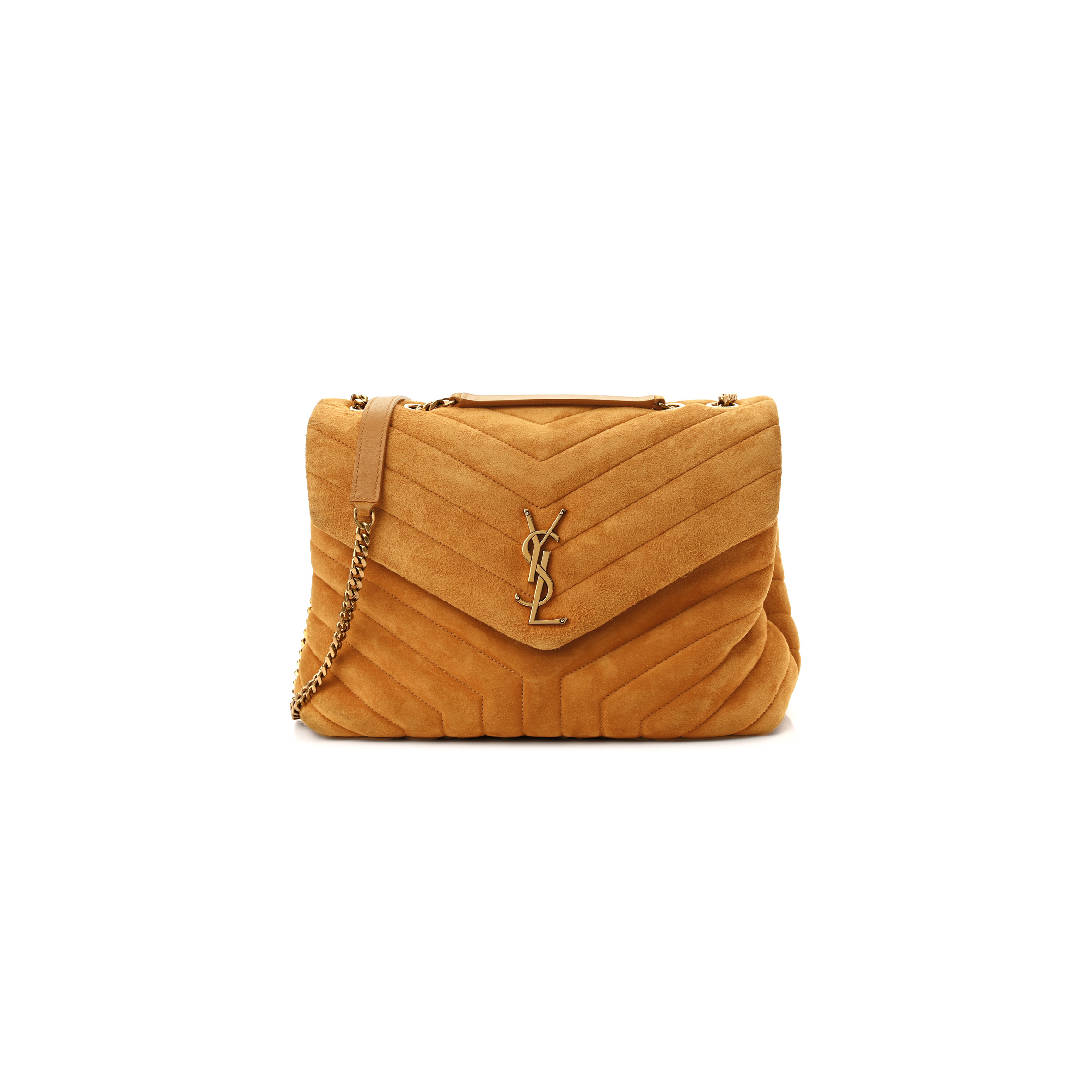 YSL LOULOU MEDIUM CHAIN BAG IN SUEDE 487216635220 (32*22*11cm)